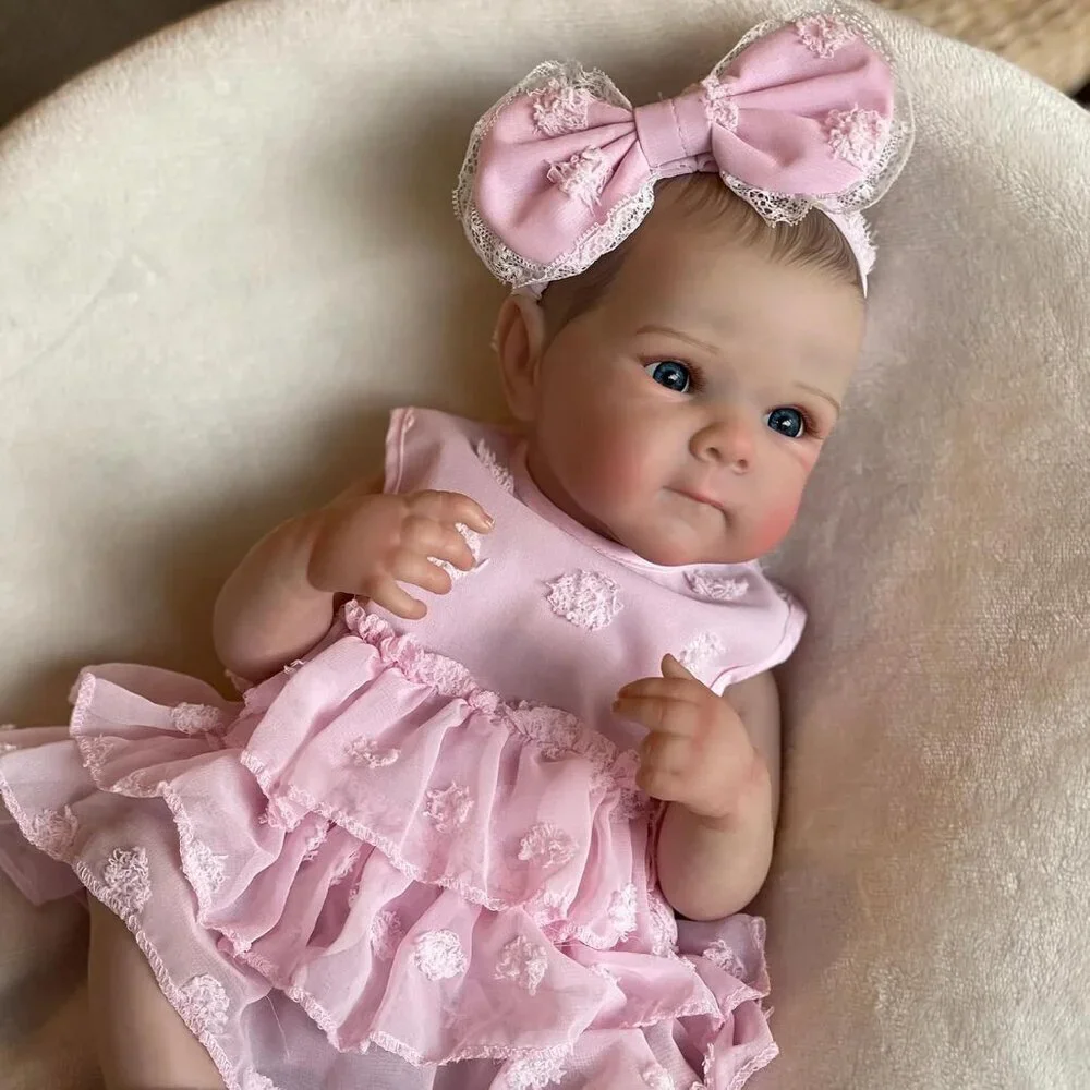 🆕20inch Soft Vinyl Body Newborn Baby Poseable Limbs Open Eyes Reborn Mia Girl